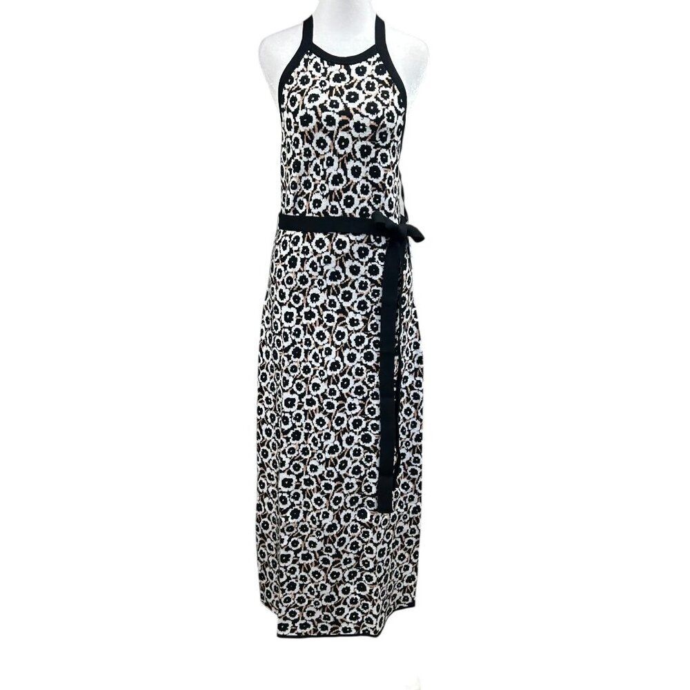 NEW Diane Von Furstenberg Target Poppy Print Halter Tie Knit Midi Dress Size M
